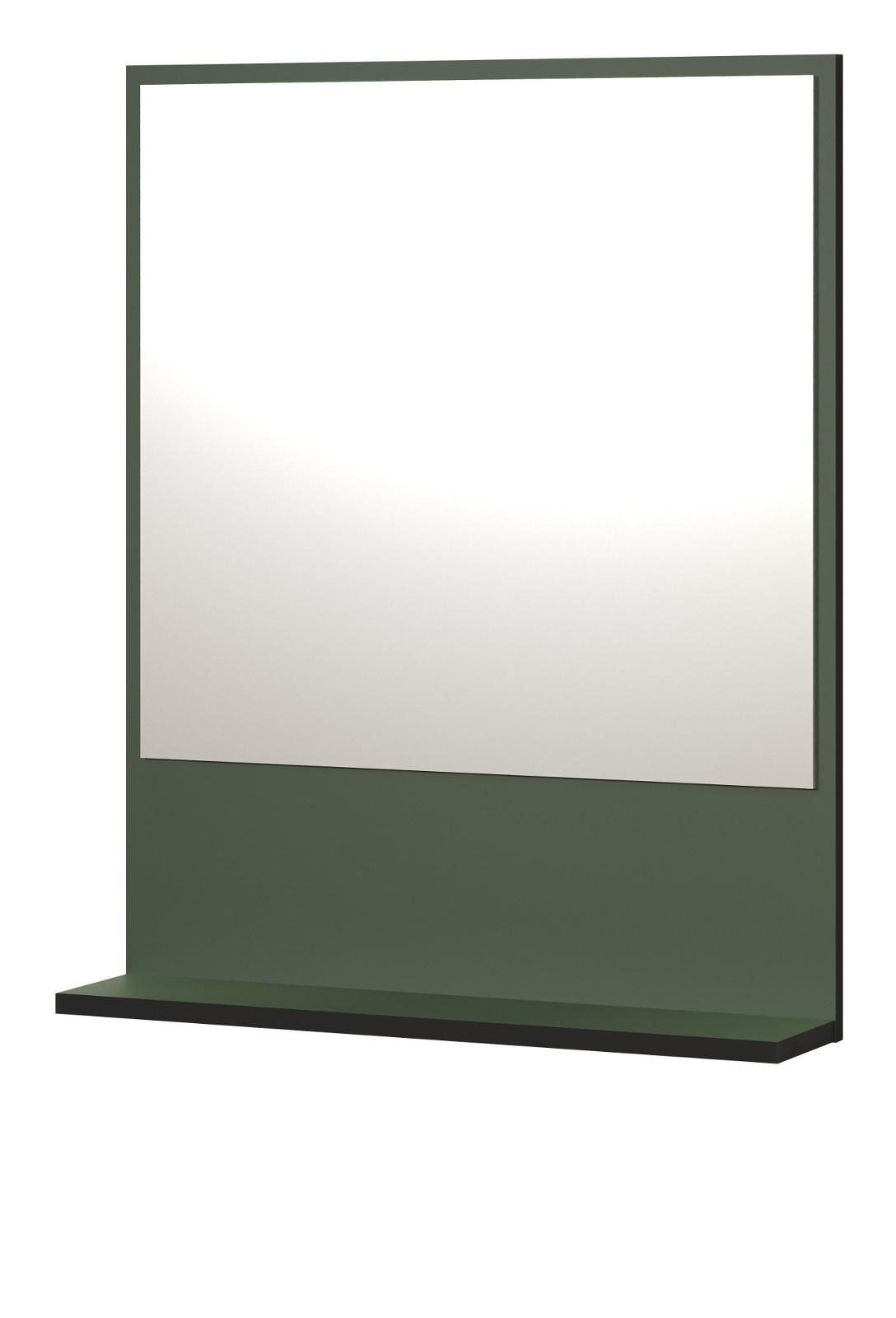 BADSPIEGEL grün 60 cm, Badezimmer Spiegel mit Ablage - Grün, Glas/Holzwerkstoff (60/74/14cm) - Top.Furn