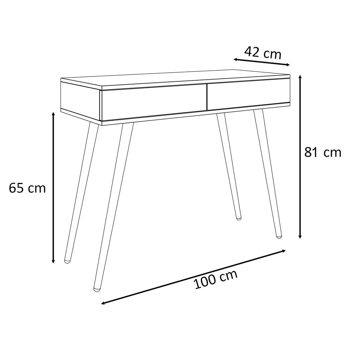 KONSOLE SIENNA LOFT mit Schubladen - Schwarz Hochglanz, Holzwerkstoff (100/81/42cm)