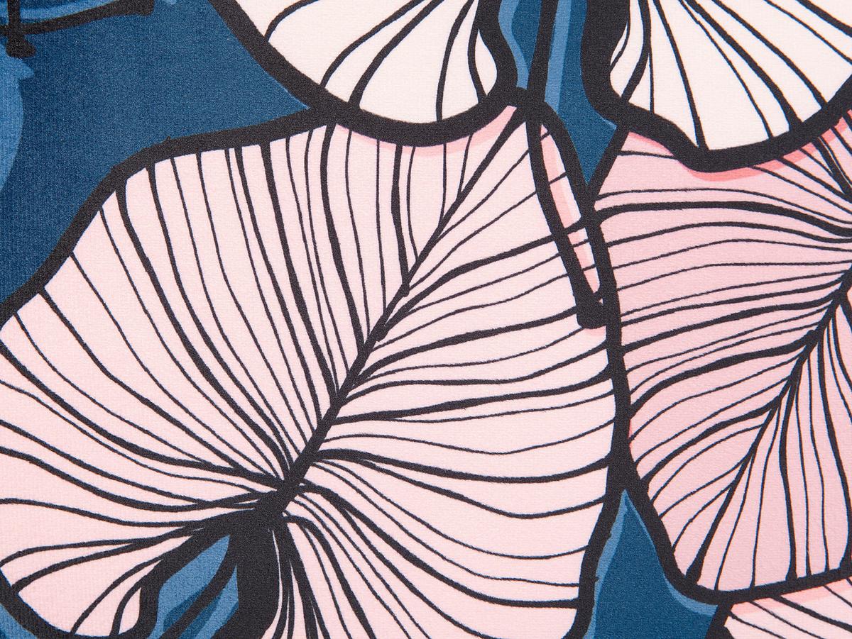DEKOKISSEN 2er-Set Dunkelblau 45/45 cm Chrysanthemum - Dunkelblau, Textil (45/45cm) - Beliani