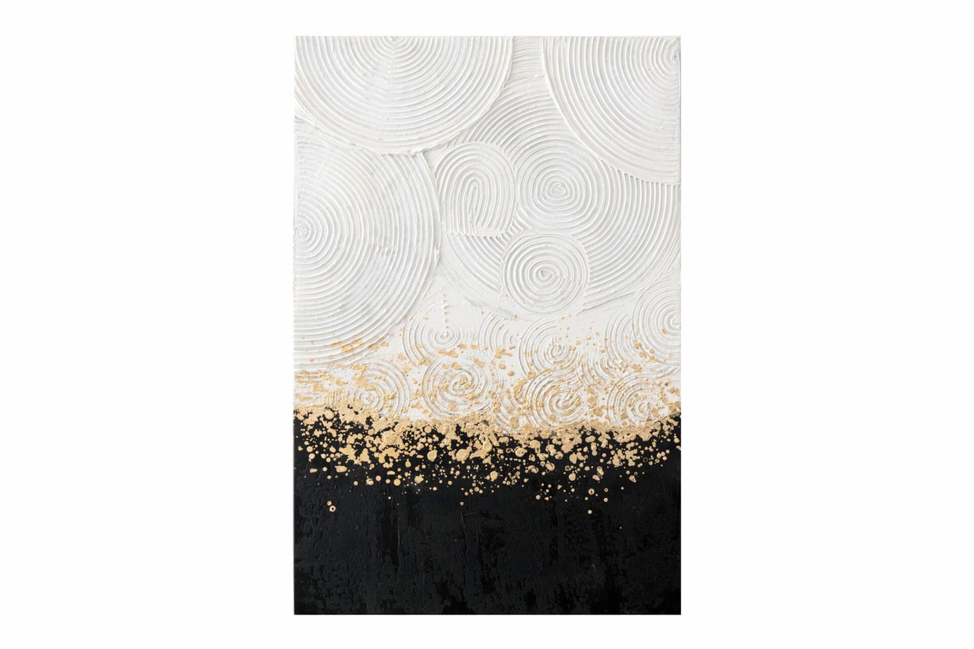 ACRYLBILD HANDGEMALT 60/90 cm - Schwarz/Weiß, Holz/Textil (60/90cm) - KUNSTLOFT