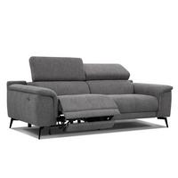 RELAXSOFA FIERO 3-Sitzer mit 1 Relaxfunktion, dunkelgrau - Dunkelgrau/Schwarz, Holzwerkstoff/Textil (212/82/103cm) - Wozimo