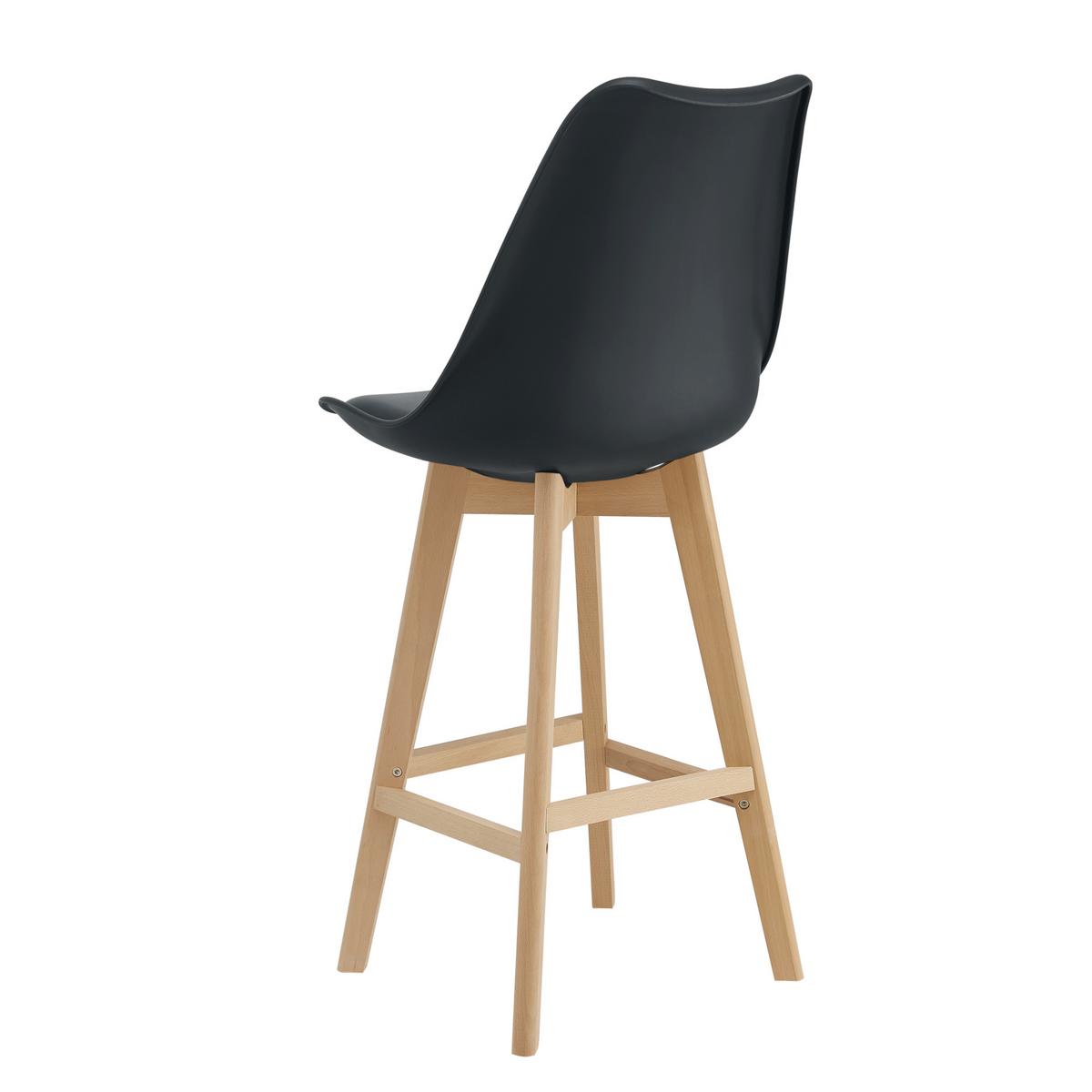 BARSTUHL Lublin 2er-Set - Schwarz, Holz (48/105/58cm) - [en.casa]