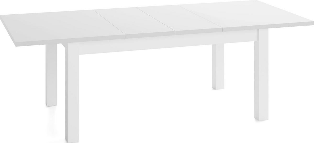ESSTISCH Lindberg Weiß ausziehbar verlängerbar rechteckig, Weiß 200-300/100/77 cm - Weiß, Holz/Holzwerkstoff (100/300/76.5cm) - WFL GROUP