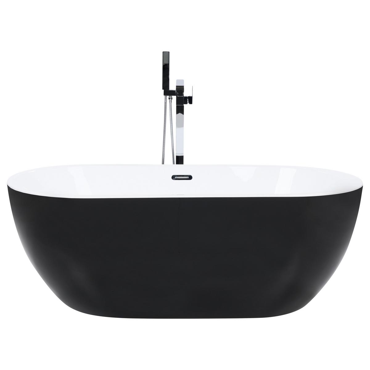 BADEWANNE FREISTEHEND 80x170x59 cm schwarz Nevis - Schwarz, Kunststoff (80/59/170cm) - Beliani