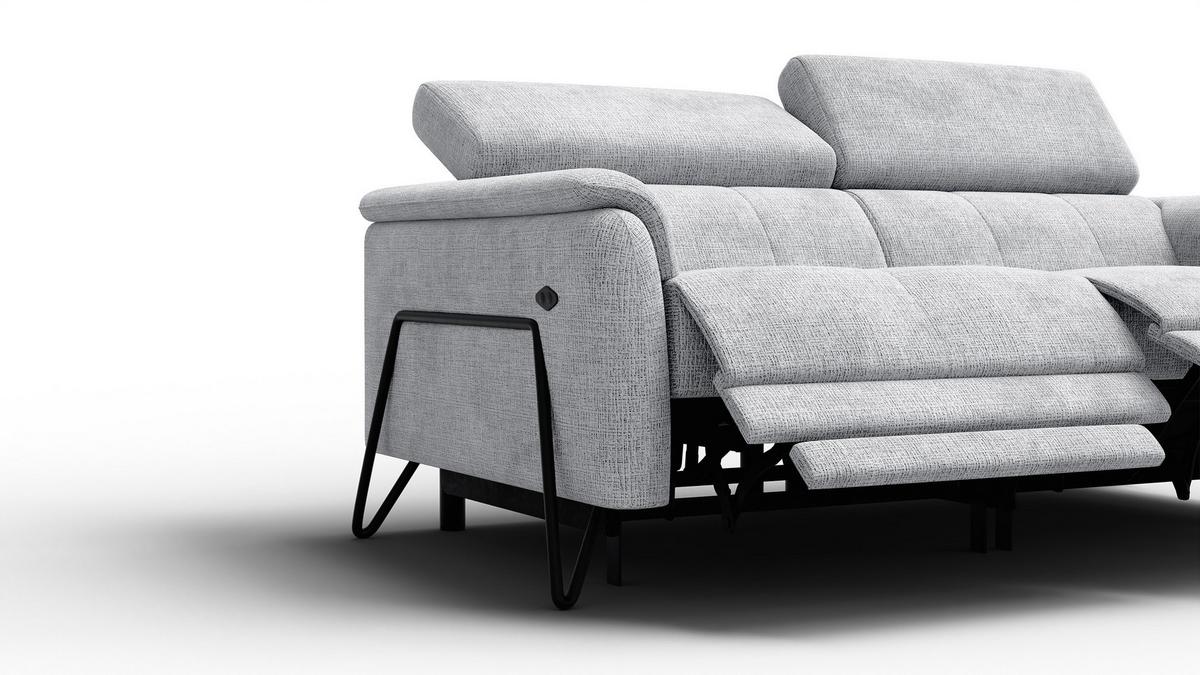 RELAXSOFA RODEN 3-Sitzer, hellgrau - Hellgrau, Holz/Textil (194/82/103cm) - Wozimo