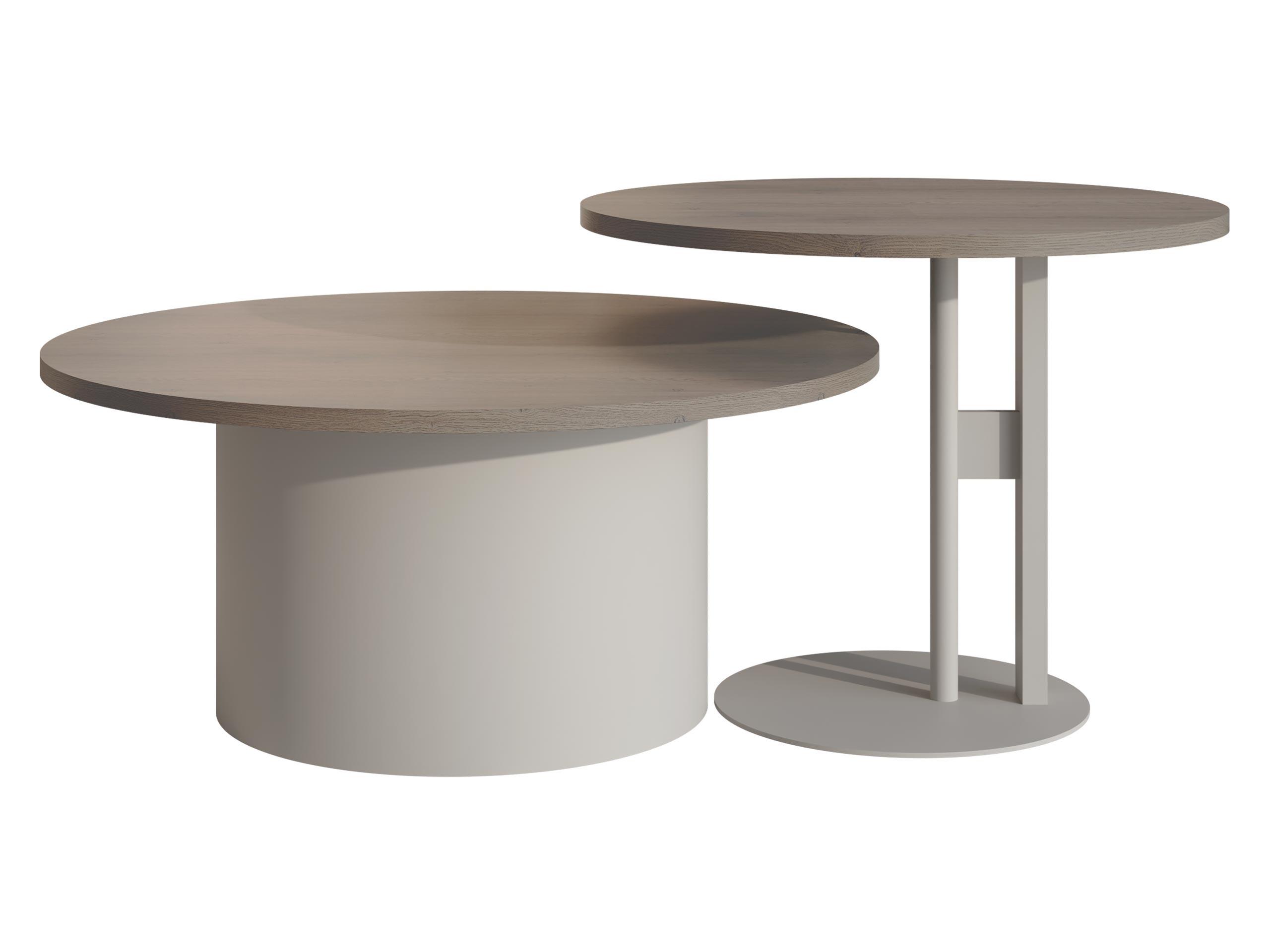 COUCHTISCH-SET Monar Cashmere - Kaschmir/Eichefarben, Holzwerkstoff/Metall (58/58/45cm) - MIRJAN24