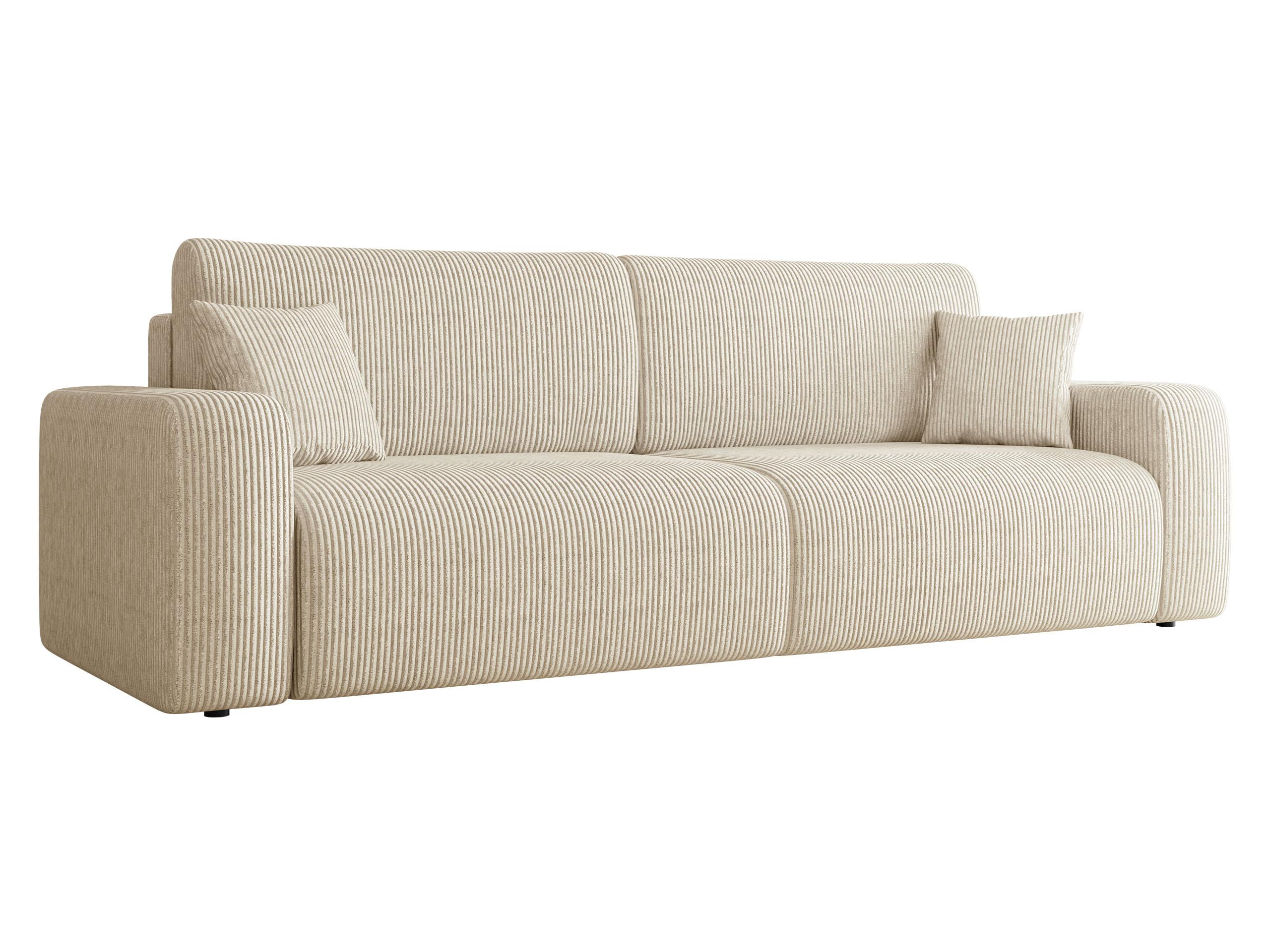 SCHLAFSOFA Piano Cord - Creme/Schwarz, Holz/Kunststoff (245/82/92cm) - MIRJAN24