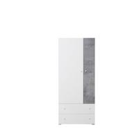 DREHTÜRENSCHRANK GALIA 80/190/50cm 2-türig Weiß - Weiß/Grau, Holzwerkstoff (80/190/50cm) - MASSENO