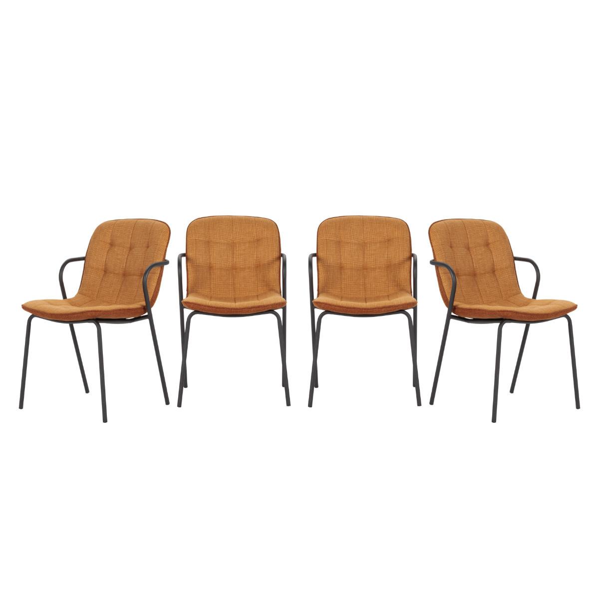 STÜHLE 4er-Set aus Stoff mit Metallbeinen 59/46/51 cm - Terracotta, Textil (59/46/75cm) - Calicosy