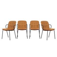 STÜHLE 4er-Set aus Stoff mit Metallbeinen 59/46/51 cm - Terracotta, Textil (59/46/75cm) - Calicosy