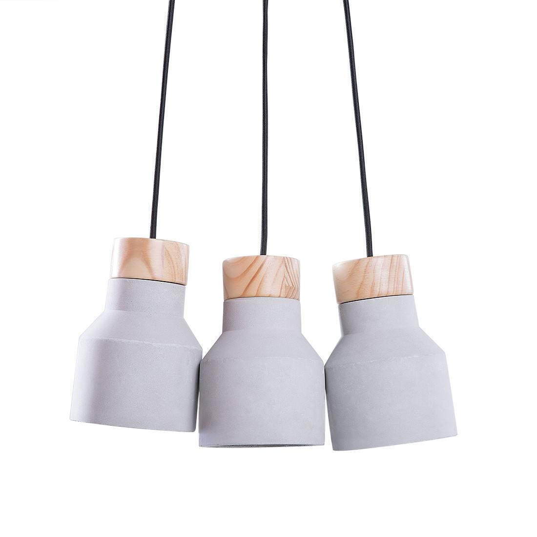HÄNGELEUCHTE Baht 12/12/19 cm - Grau, Stein (12/36/19cm) - Beliani