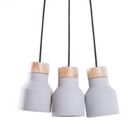 HÄNGELEUCHTE Baht 12/12/19 cm - Grau, Stein (12/36/19cm) - Beliani