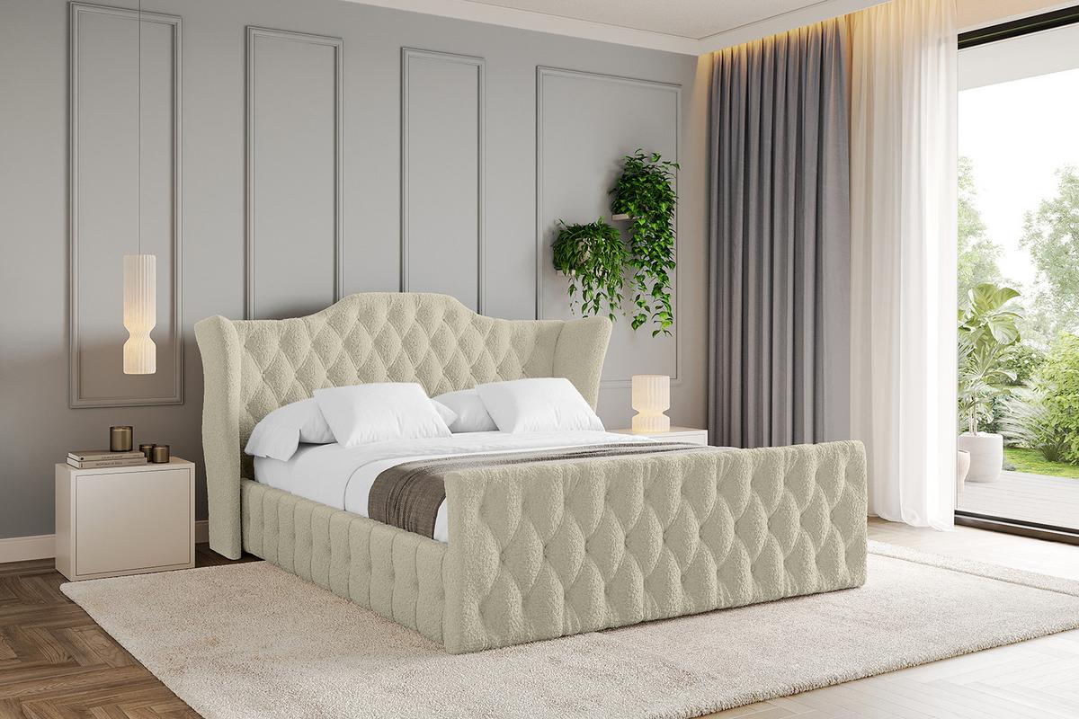 POLSTERBETT mit Bettkasten, Fußteil und Lattenrost, Boxbett mit Matratze H3/H4 - MODY-Z 120x200 Beige - Taupe, Holzwerkstoff/Textil (120/200cm) - ALTDECOR
