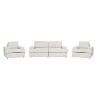 SOFA-SET 5-sitzer hellbeige Alla - Beige, Textil (112/112/208cm) - Beliani