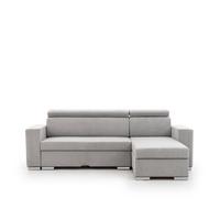 ECKSOFA Canton In Camelia - Hellgrau, Holzwerkstoff/Textil (260/173cm) - Fun Möbel