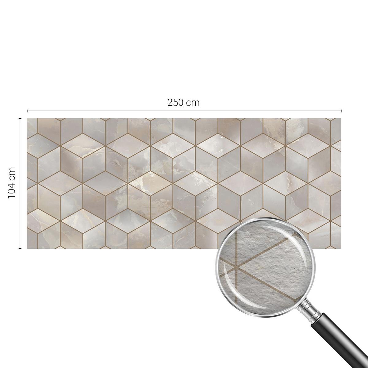 FOTOTAPETE 250x104 cm - Geometrisches Mosaik - Grau, Textil (250/104cm) - Wallfluent