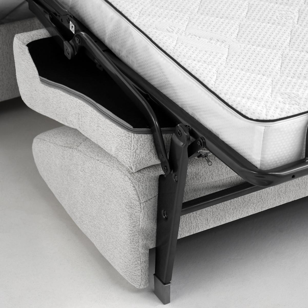 SCHLAFSOFA Pireus mit italienischem Gestell, 160x200, Hellgrau - Hellgrau/Schwarz, Textil (230/90/100cm) - Beautysofa