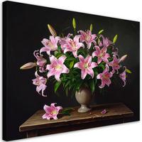 LEINWANDBILD Blumen 120x80cm - Rosa, Textil (120/80cm) - Feeby
