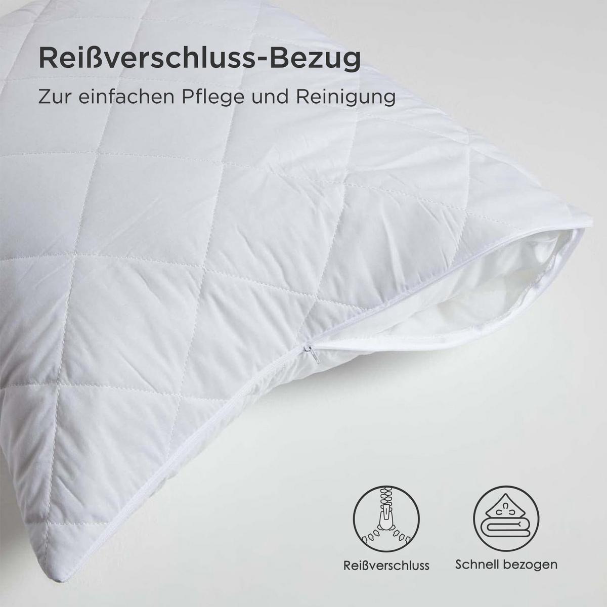 KISSENSCHONER gesteppt 60/60 cm, 4er-Set, mit Reißverschluss - Weiß, Textil (60/60cm) - Homescapes