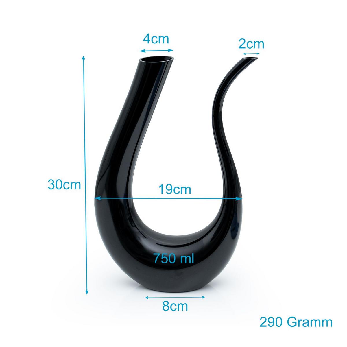 WEINKARAFFE Dekanter - Schwarz, Glas (0.75L) - Intirilife