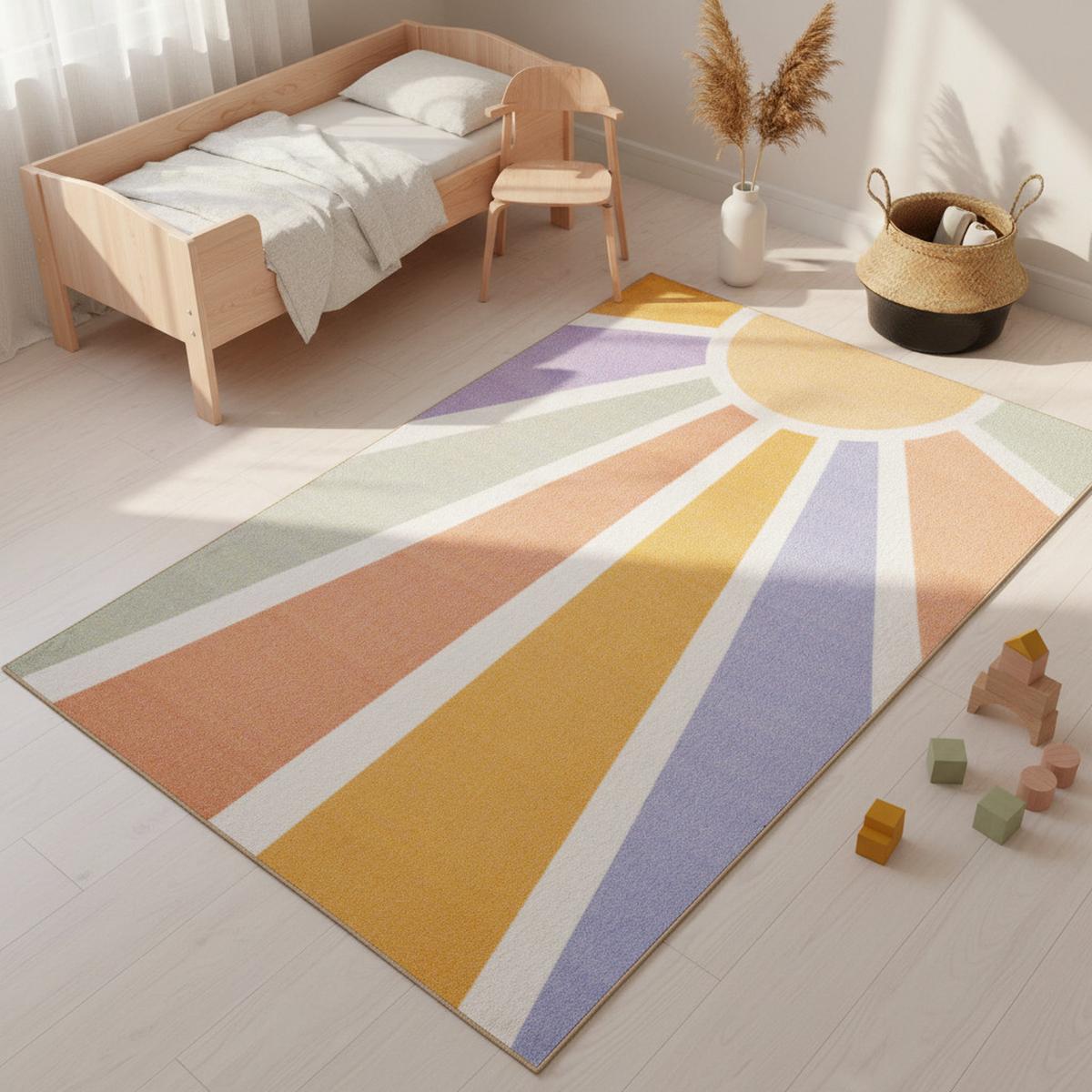 SPIELTEPPICH TRAUN in Bunt, mit Sonnenstrahlen-Motiv, 120 x 170 cm - Multicolor, Textil (170/120cm) - KADIMA DESIGN