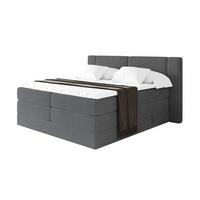 BOXSPRINGBETT mit Matratze H3/H4 - EVON KING - 180x200 cm Dunkelgrau - Graphitfarben, Holzwerkstoff (180/200cm) - ALTDECOR