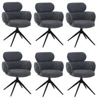 ESSZIMMERSTUHL Grau, Blau 6er-Set - Blau/Blaugrau, Textil (61/86/69cm) - MCW