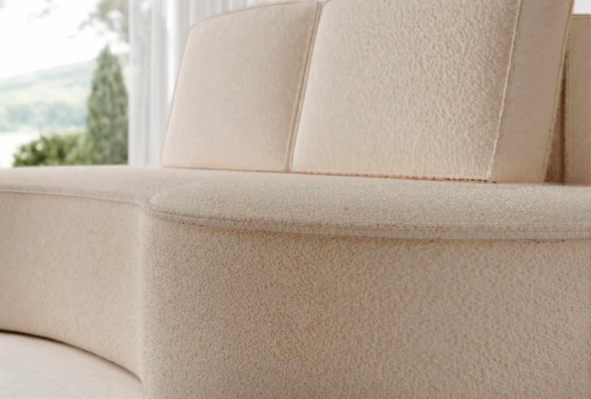 2-SITZER-SOFA SOFIA Bouclé-Stoff in Creme - Creme/Schwarz, Kunststoff/Textil (234/88/101cm) - Idohome