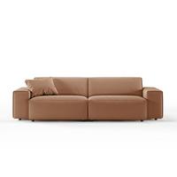 SOFA RANI Braun Cord - Schwarz/Braun, Kunststoff/Textil (256/71/101cm) - KAWOLA