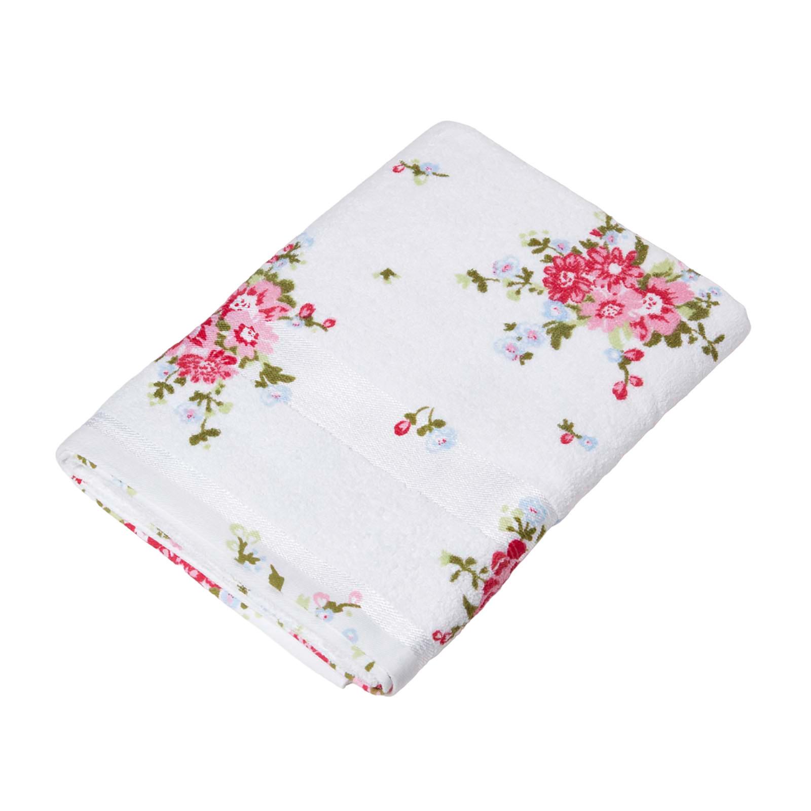 DUSCHTUCH Blumen weiß 70/130 cm - Weiß, Textil (70/130cm) - Homescapes
