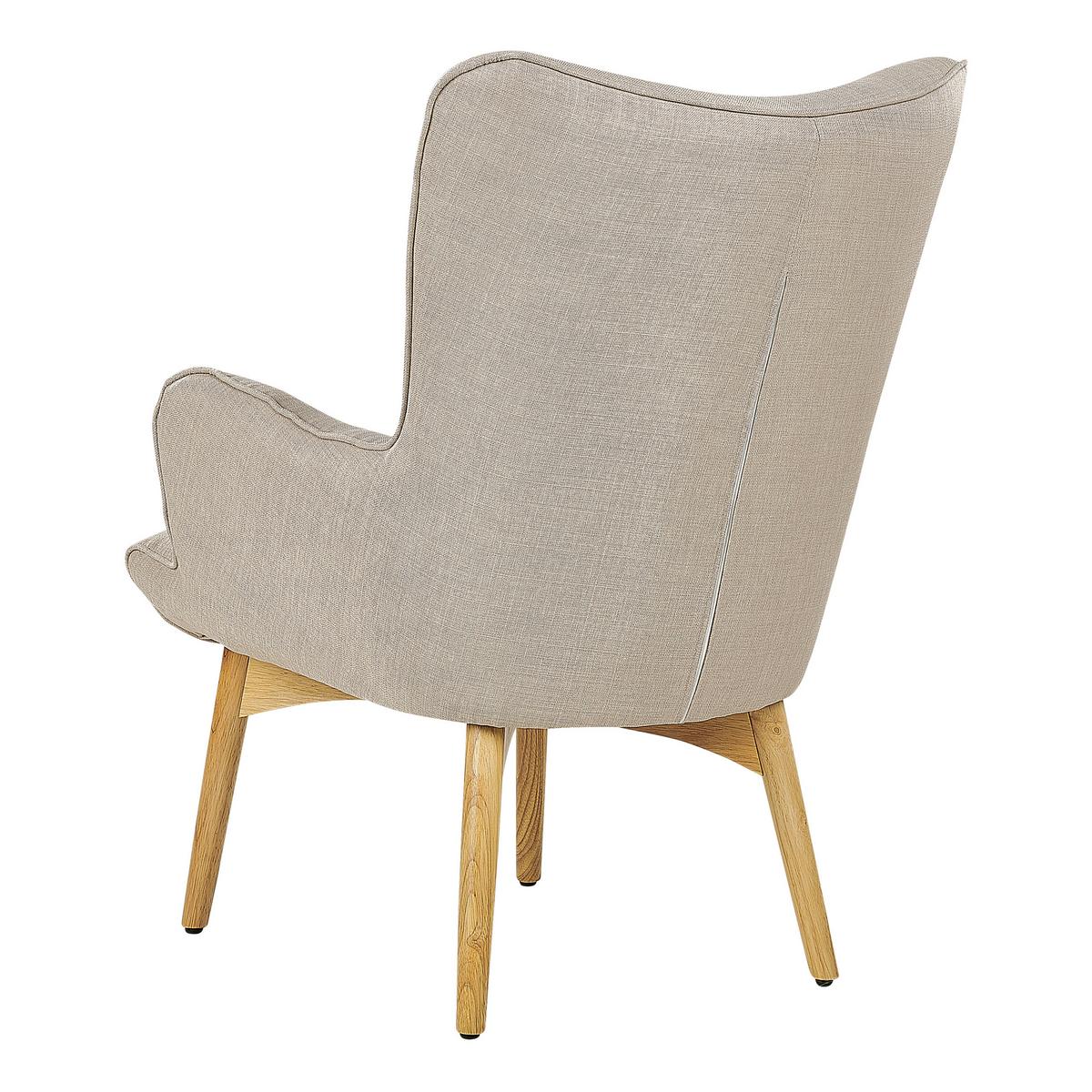 SESSEL Beige mit Hocker Vejle - Hellbraun/Beige, Textil (81/100/78cm) - Beliani