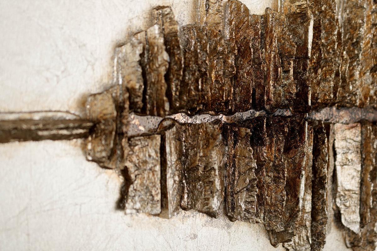 HOLZBILD Gold 120/55 cm - Goldfarben, Holz (7.6/55cm) - KUNSTLOFT