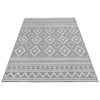 FLACHWEBTEPPICH, mit Rautenmuster, aus Polypropylen, Grau, 240 x 340 cm - Grau, Textil (240/340cm) - KADIMA DESIGN