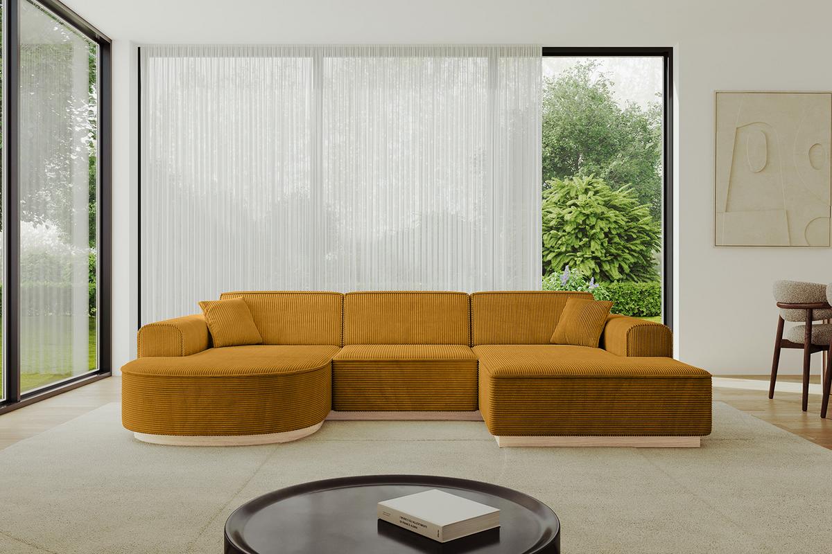 WOHNLANDSCHAFT ARRIO-U1 303x171x83 cm Currygelb - Currygelb, Holzwerkstoff/Textil (303/83/171cm) - ALTDECOR