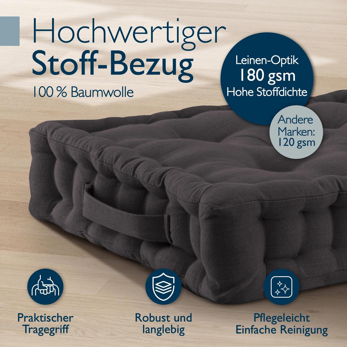 STUHLKISSEN Mila 40/40/8cm Anthrazit (4tlg) - Anthrazit, Textil (40/40/8cm) - Beautissu 