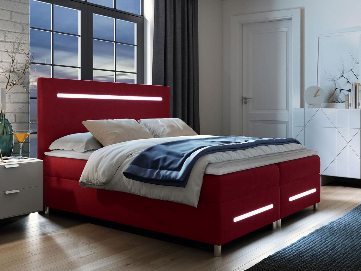 BOXBETT Enter LED - H3 - Rot, Holz (160/200cm) - MIRJAN24