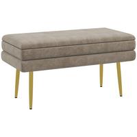 TRUHENBANK mit Stahlbeine, Beige - Beige, Kunststoff (37.5/43/79.5cm) - HOMCOM