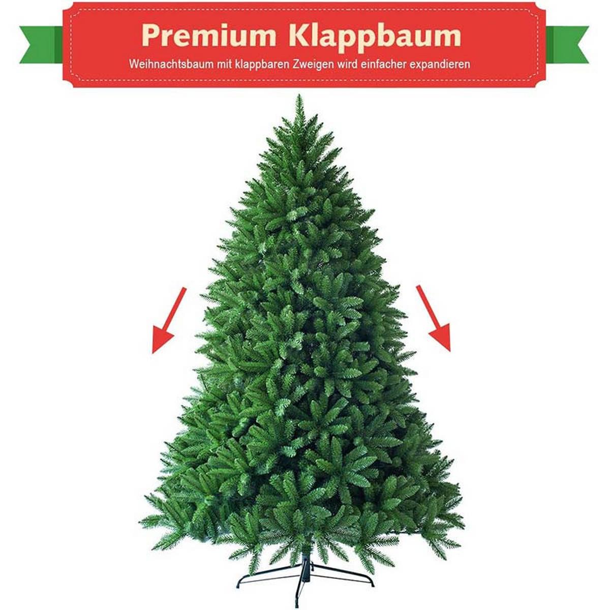 WEIHNACHTSBAUM mit Metallständer 180cm Grün - Grün, Metall (180cm) - COSTWAY