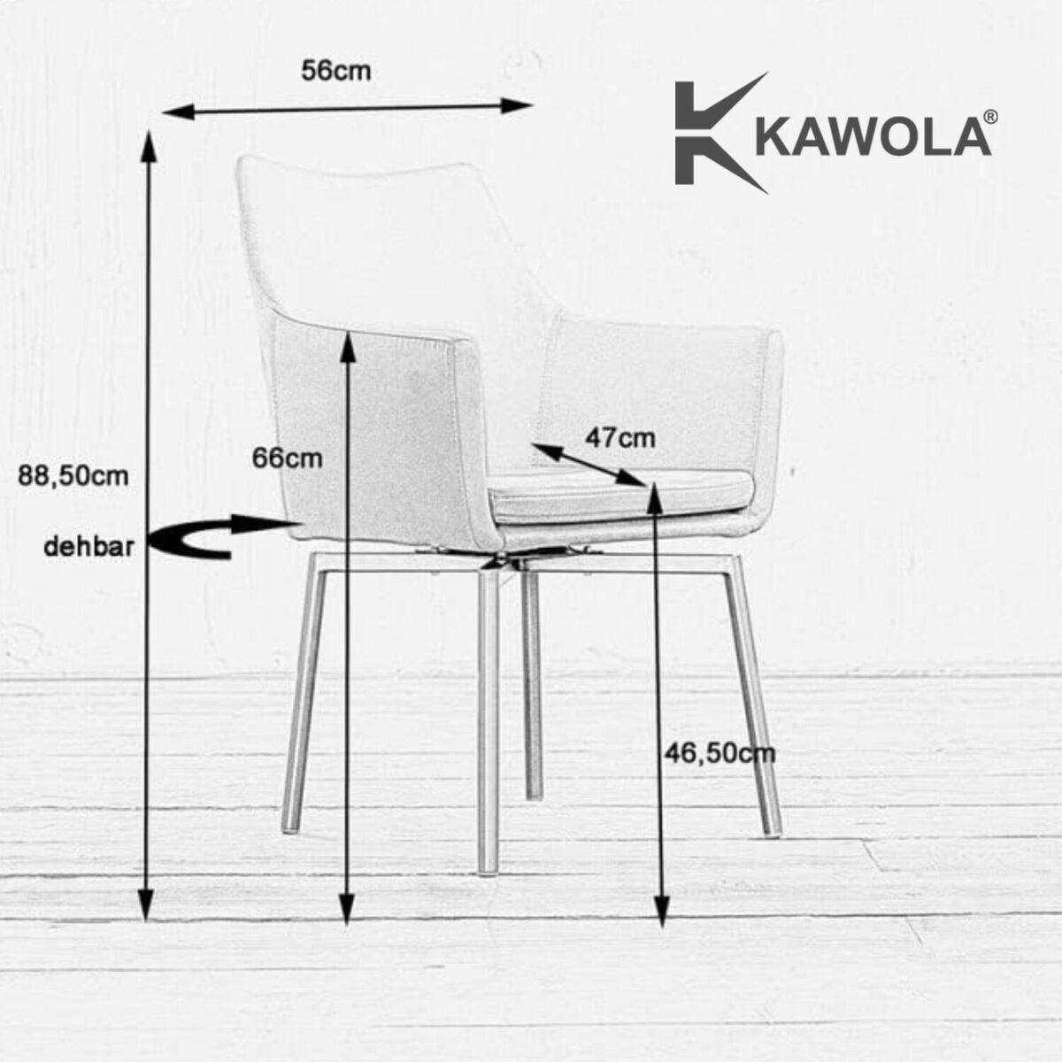 STUHL CALI Grau Microfaser Drehbar (180°) - Taupe/Grau, Textil (56/88.5/61cm) - KAWOLA