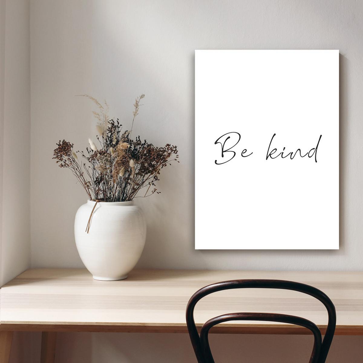 WANDBILD inschrift sei nett - Schwarz, Textil (40/60cm) - Feeby