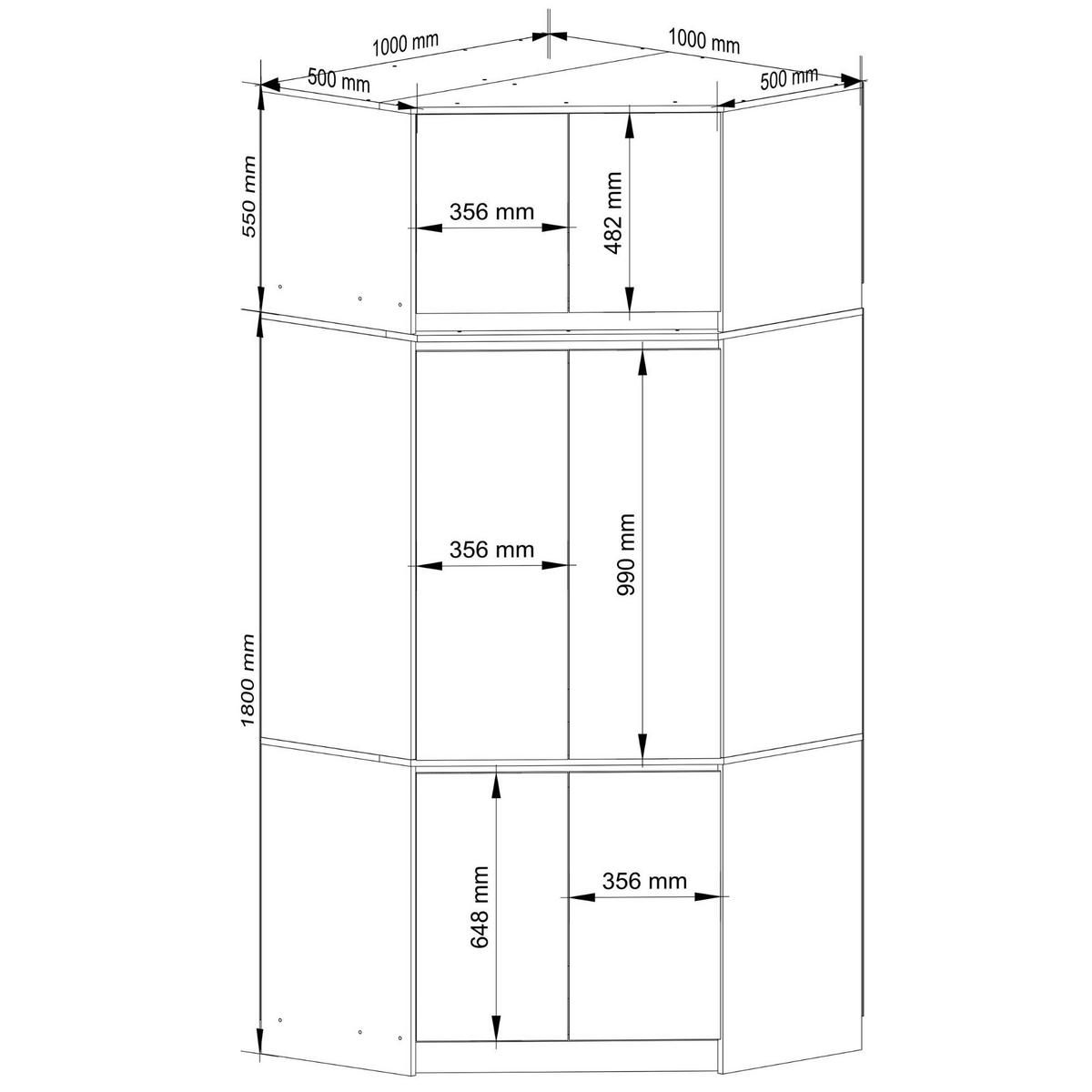 KLEIDERSCHRANK Graphit Grau 235/100/50 - Graphitfarben, Holzwerkstoff (100/235/50cm) - RAUMHIRSCH FURNITURE