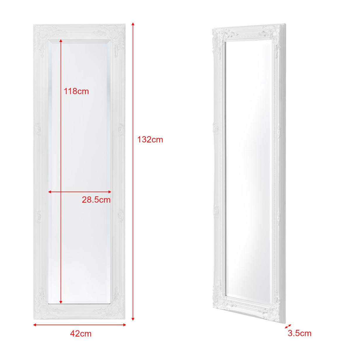 WANDSPIEGEL Livorno - Weiß, Glas/Holz (28.5/132/118cm) - [en.casa]