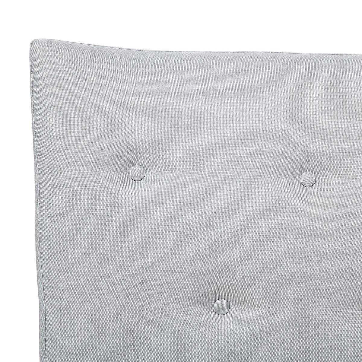 POLSTERBETT mit Lattenrost 140x200 cm Grau Saverne - Hellgrau, Textil (140/200cm) - Beliani