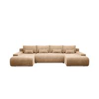 PANORAMASOFA Ivana 4 Sitzplätze Beige - Beige, Holz (350/85/172cm) - Petits-meubles