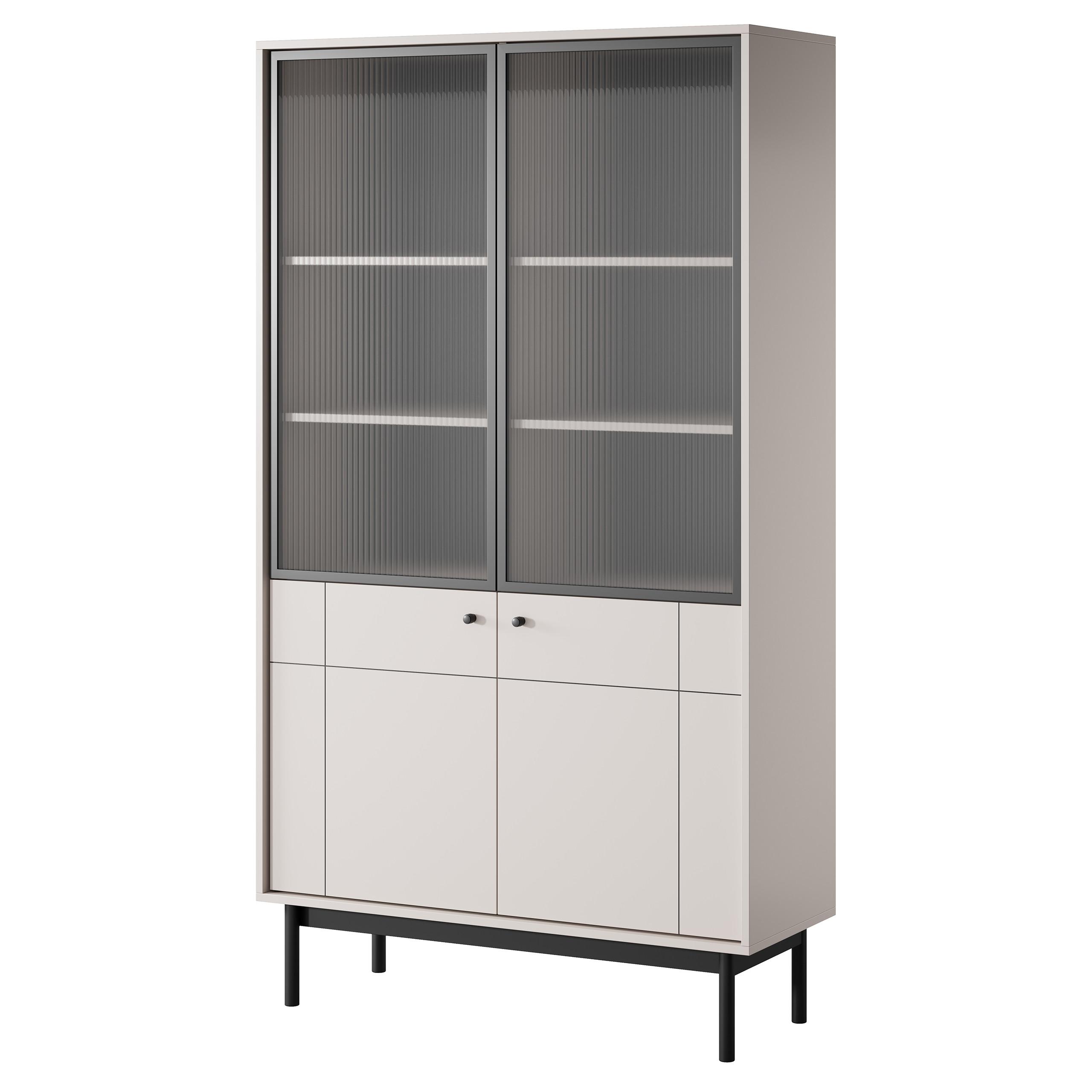 VITRINE GIAPPONESE 184,6 / 103,4 cm in Kaschmir - Kaschmir, Holzwerkstoff (103.4/184.6/39cm) - MASSENO