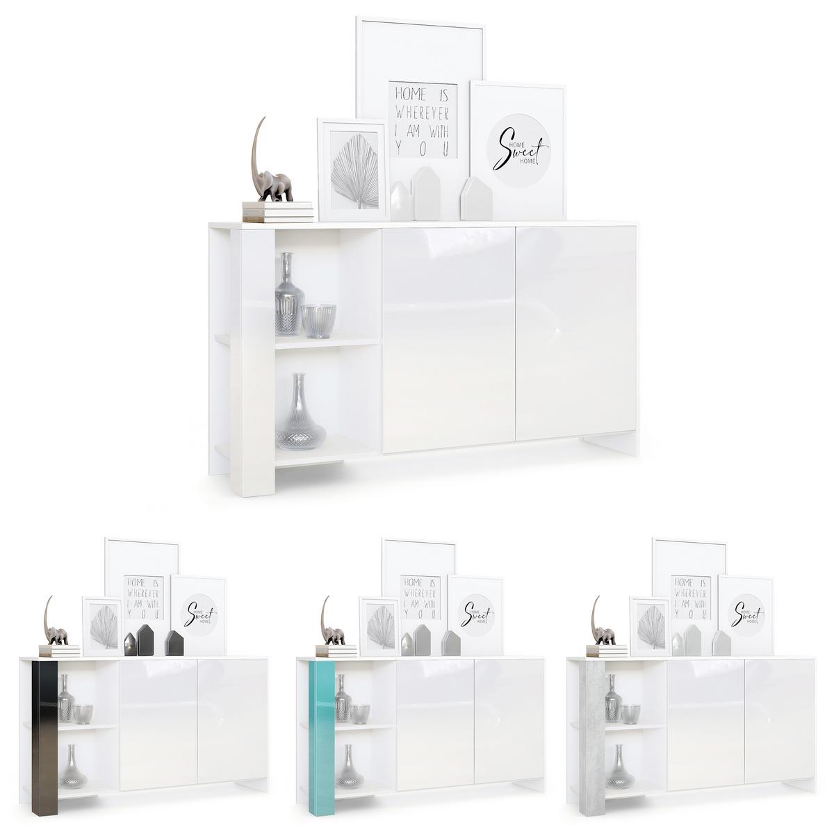 SIDEBOARD Canto Eiche Nordic - Silbereichenfarben, Holzwerkstoff (143/81/36cm) - Vladon