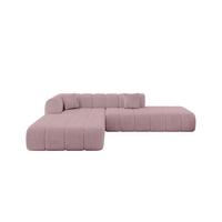 ECKSOFA Ottomane Links BILA-L 289x176x71 Rosa Cord - Schwarz/Rosa, Holzwerkstoff/Kunststoff (176/289cm) - ALTDECOR