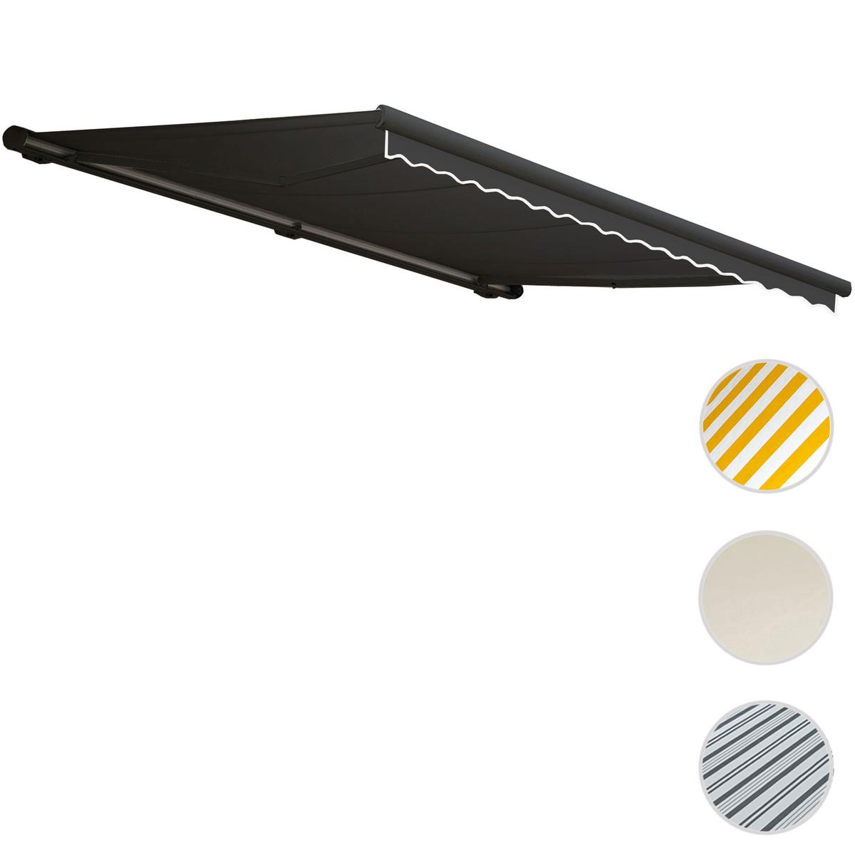 KASSETTEN-MARKISE MIT VOLANT Anthrazit, Anthrazit - Anthrazit, Textil (400/23/300cm) - MCW