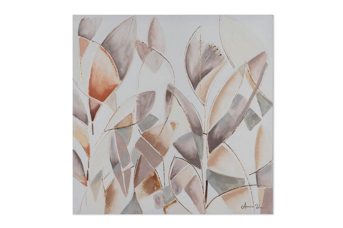 ACRYLBILD HANDGEMALT 80/80 cm - Taupe/Grau, Holz/Textil (80/80cm) - KUNSTLOFT