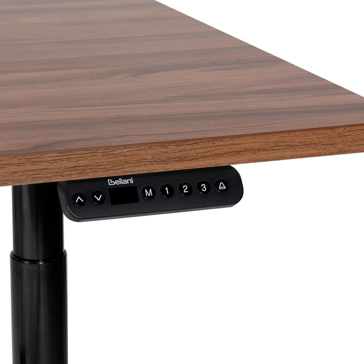 SCHREIBTISCH braunschwarz 120/72 cm elektrisch höhenverstellbar Destin IV - Dunkelbraun/Schwarz, Holz (72/120/67cm) - Beliani